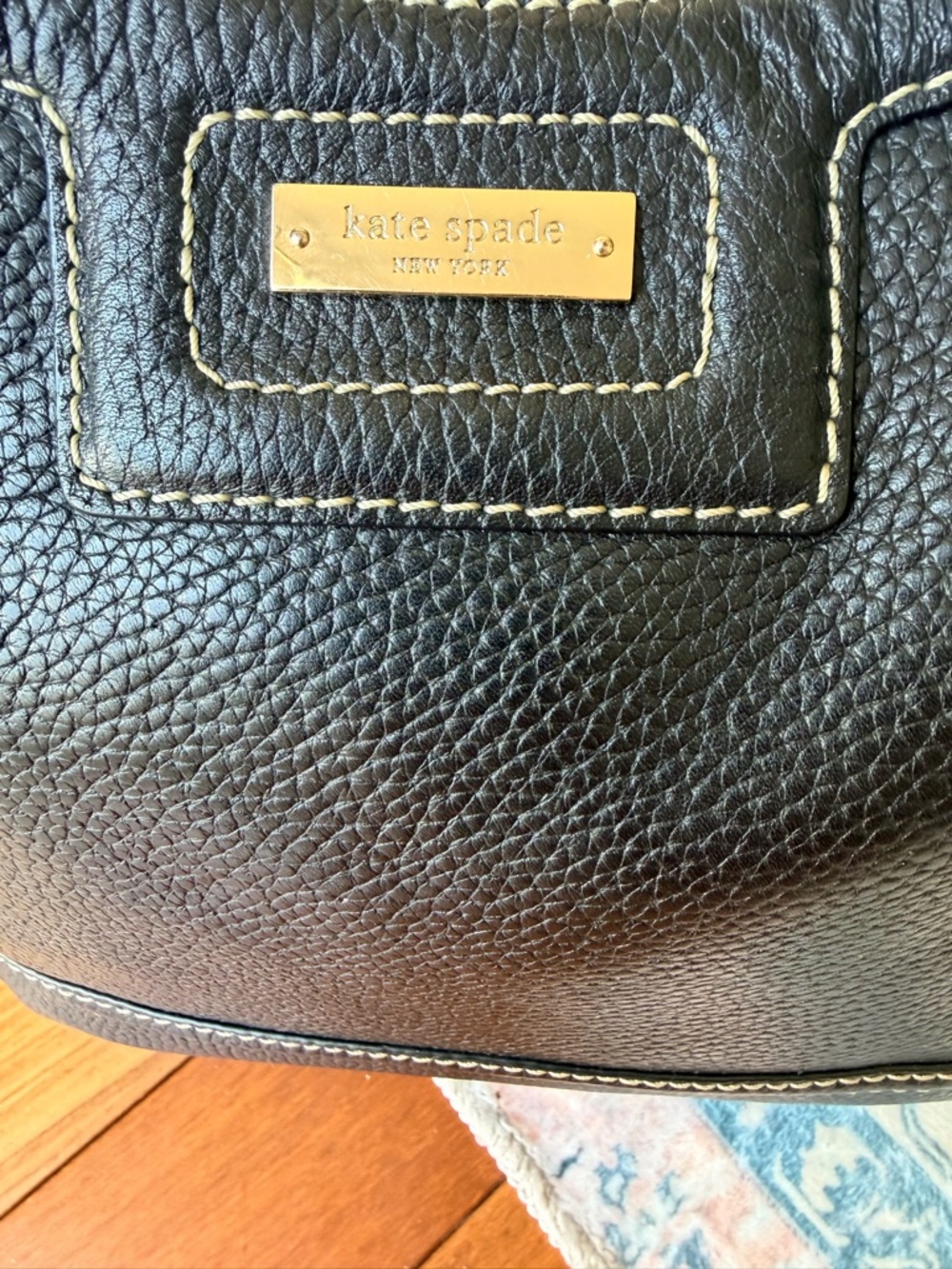 Kate Spade Pebbled Leather Hobo Bag with Dot Noel lime green interior! EUC - Picture 3 of 12
